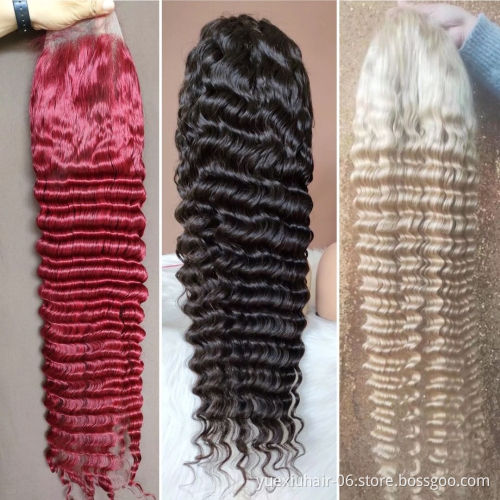 Brazilian Virgin Human Hair Lace Frontal Wig For Black Women Wholesale Factory Deep Wave 13x4 Full HD Lace Front Wigs Vendors